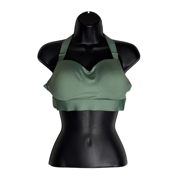 Victorias Secret Pink Light Green Sports Bra Halter Style With Pink Lining Size - Picture 1 of 4